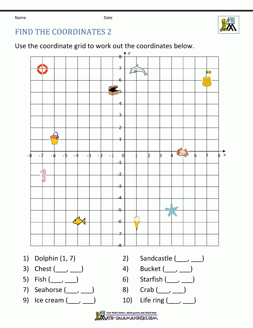 Coordinate Plane Worksheets 4 Quadrants Worksheets Library