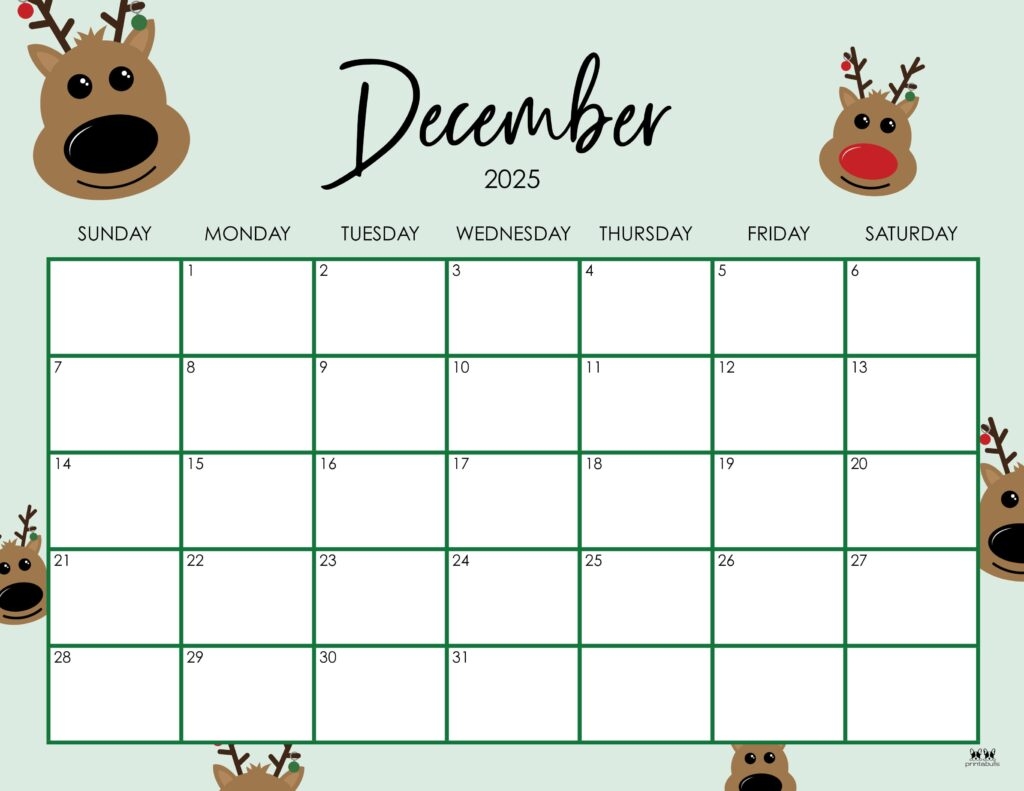 Printable Calendar 2025 December