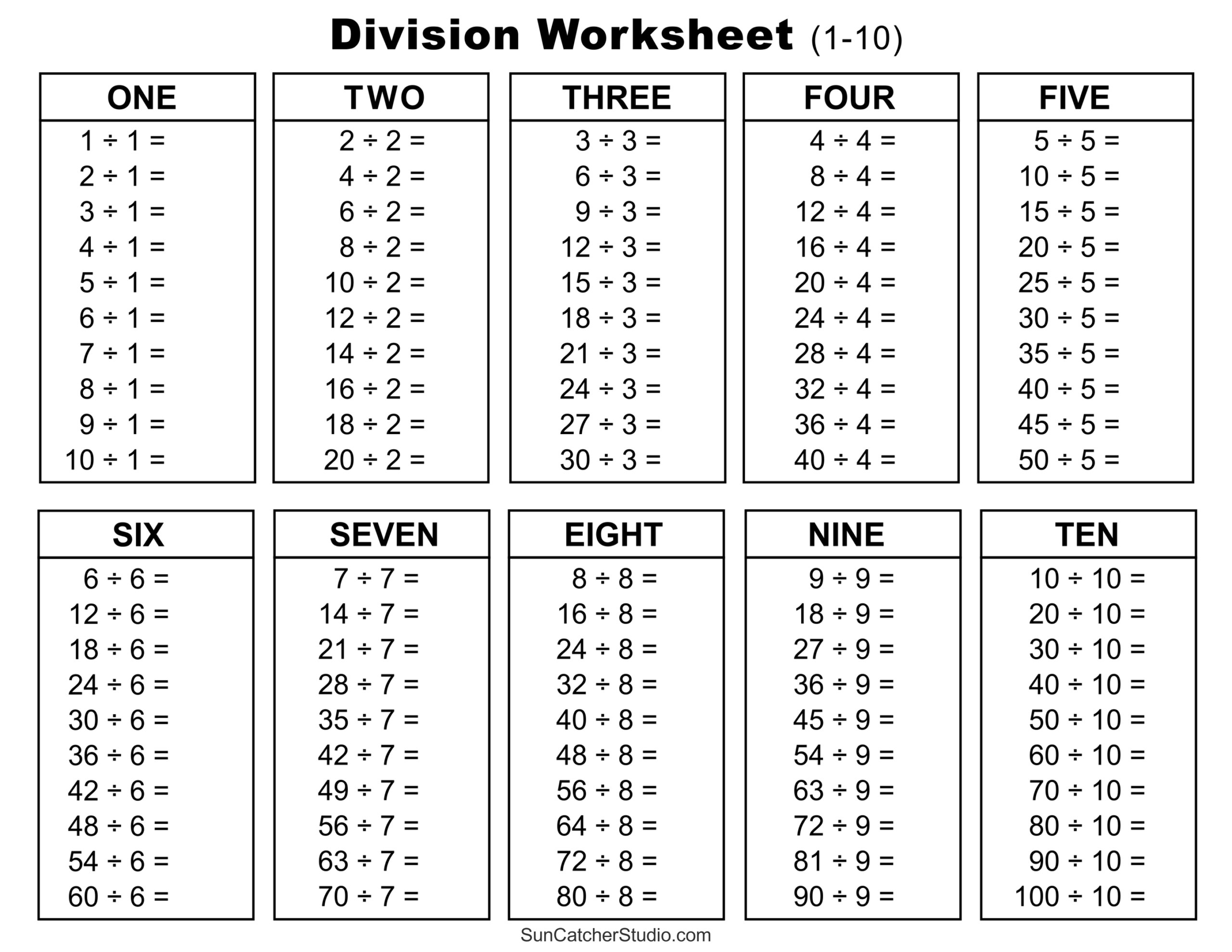 Division Charts And Tables Free Printable PDF Math Worksheets Free Printables Monograms Design Tools Patterns DIY Projects