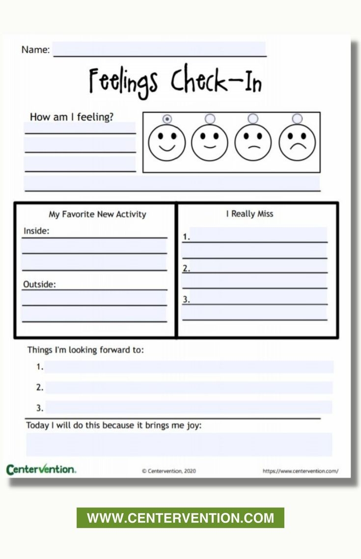 Emotional Check In For Students Free Worksheet For Elementary Or Middle School Students