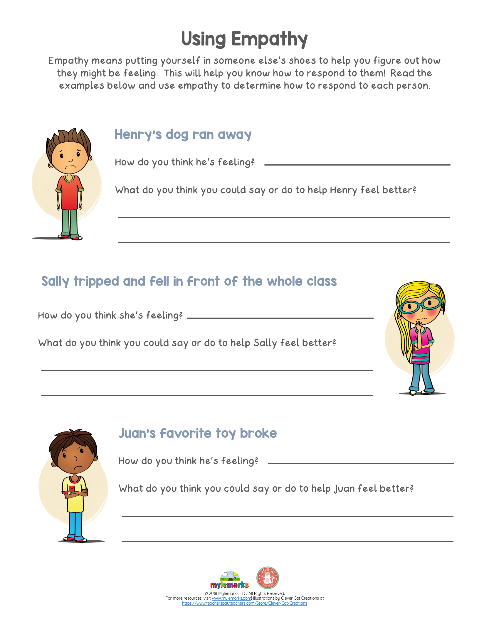 Empathy Worksheet Worksheets Library