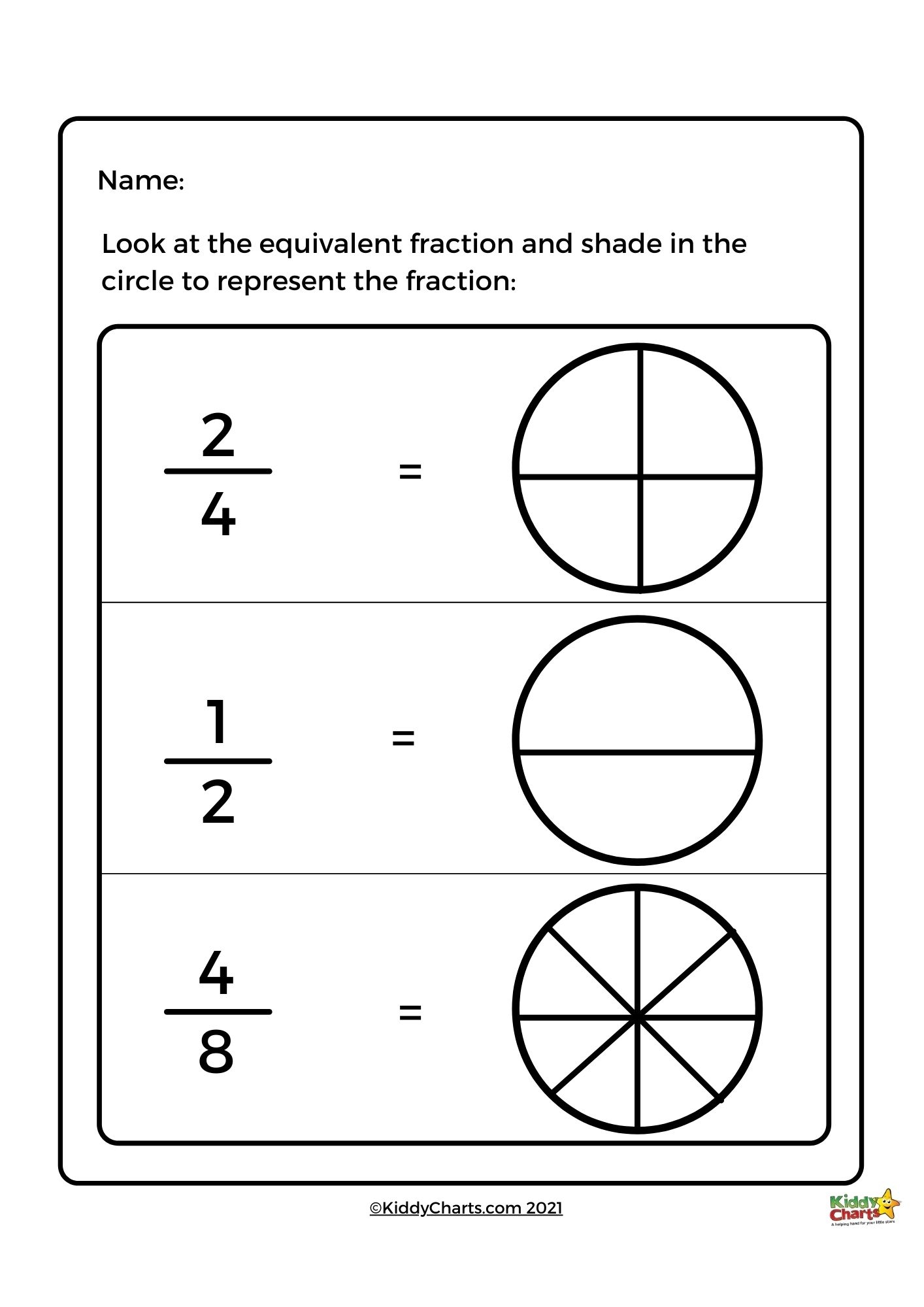 Free Printable Equivalent Fractions Worksheets