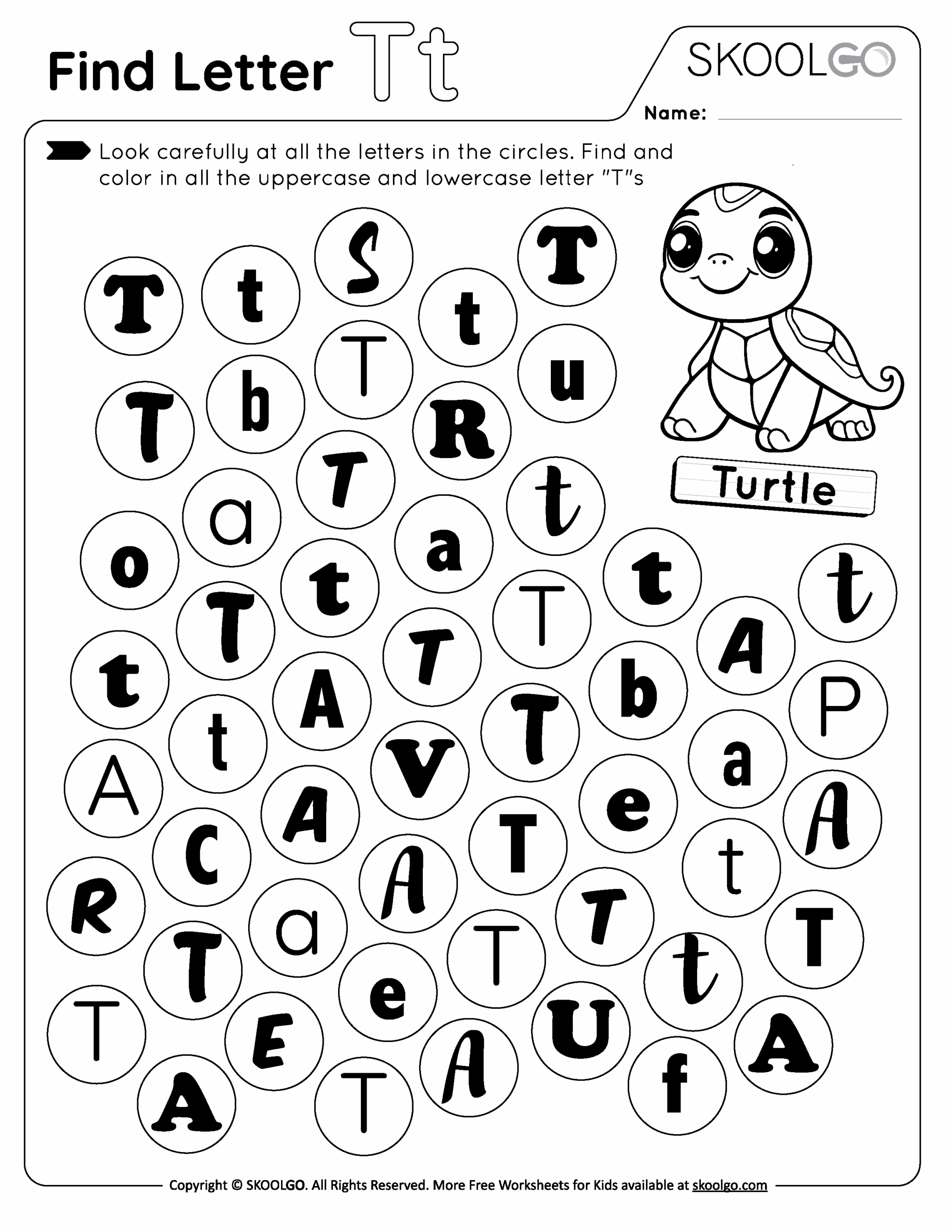 Letter T Printable Worksheets