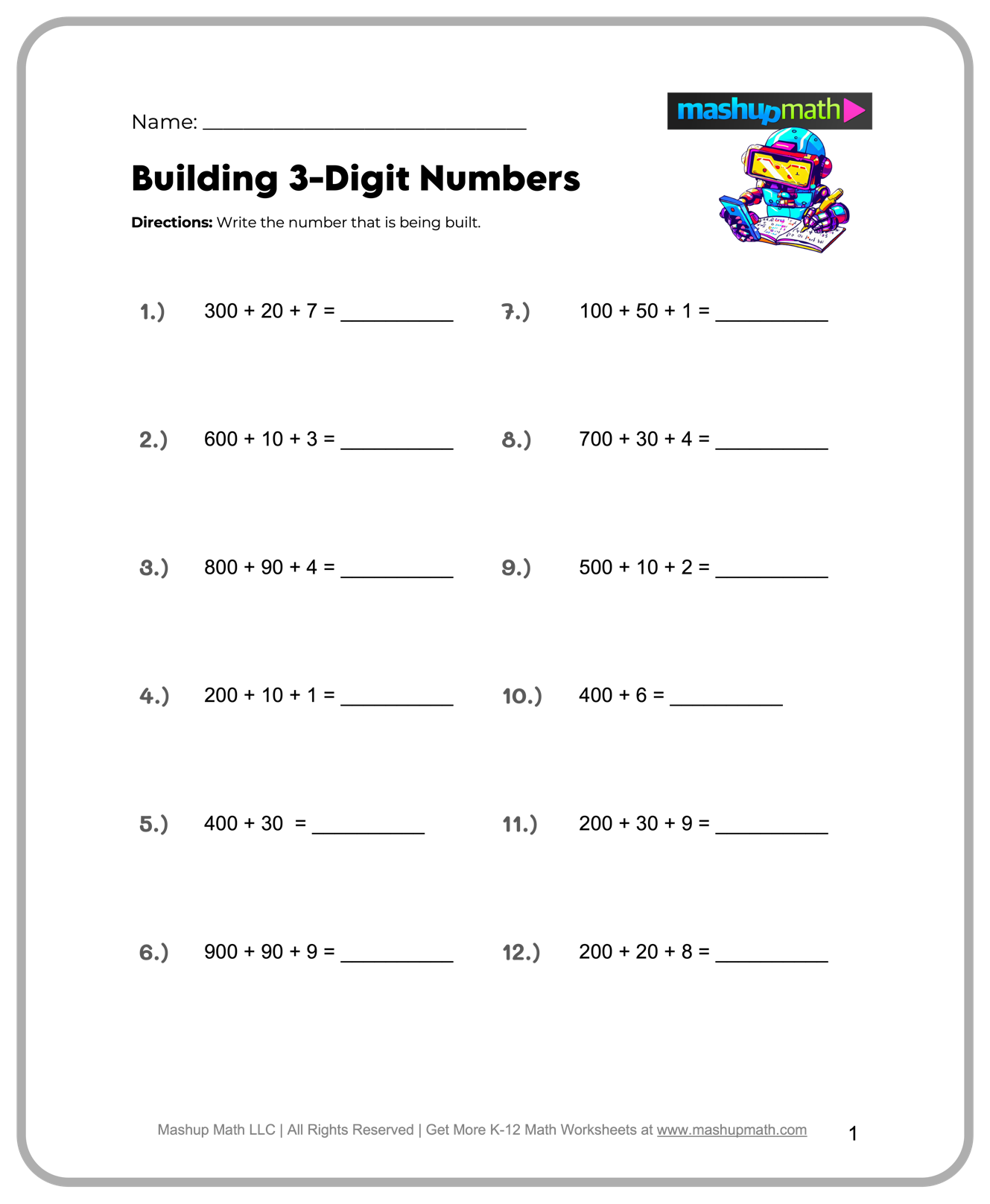 4th Grade Math Worksheets Free Printable