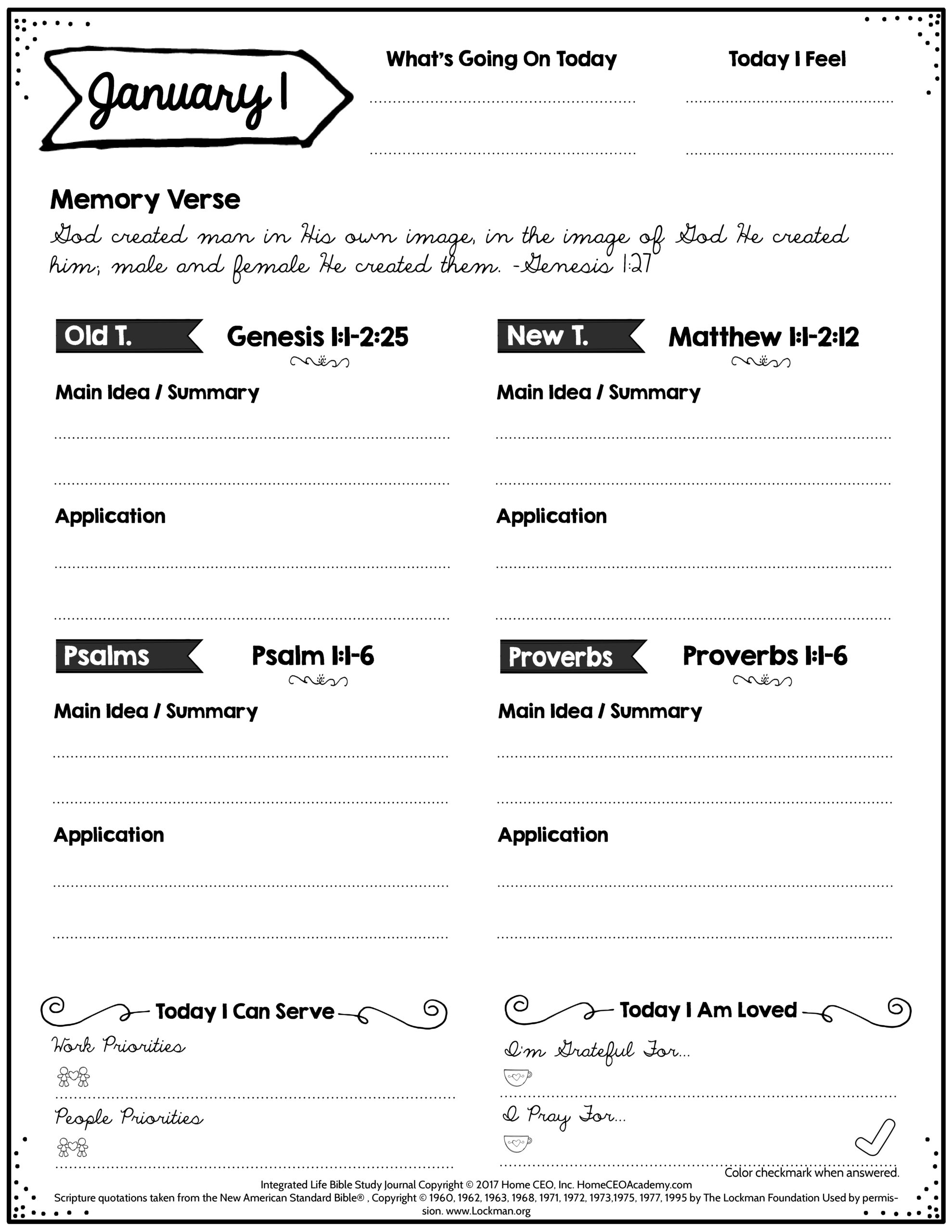 Printable Bible Study Worksheets