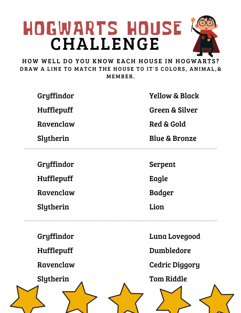 Free Harry Potter Printable Games A Magical Addition To Family Game Night
