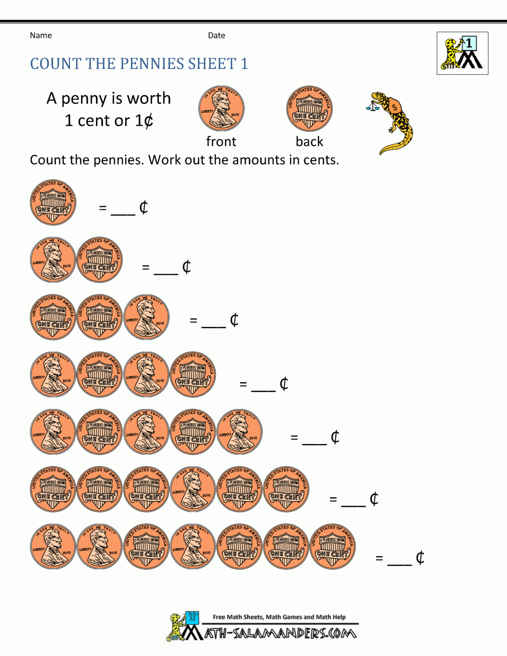 Free Printable Money Worksheets For Kindergarten