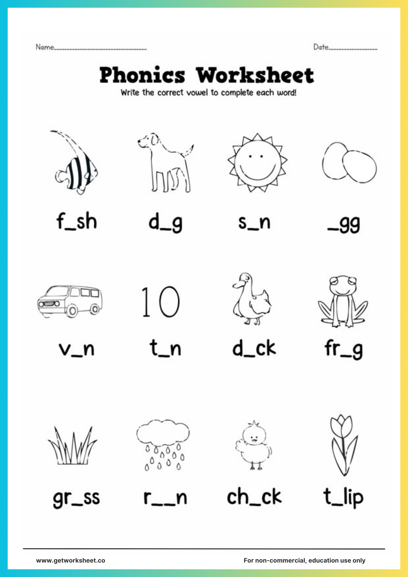 Phonics Worksheets Printable