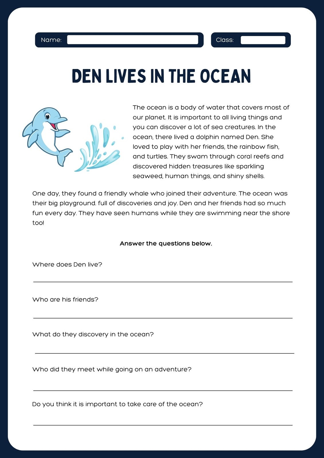 Free Printable 2nd Grade Reading Worksheet Templates Canva
