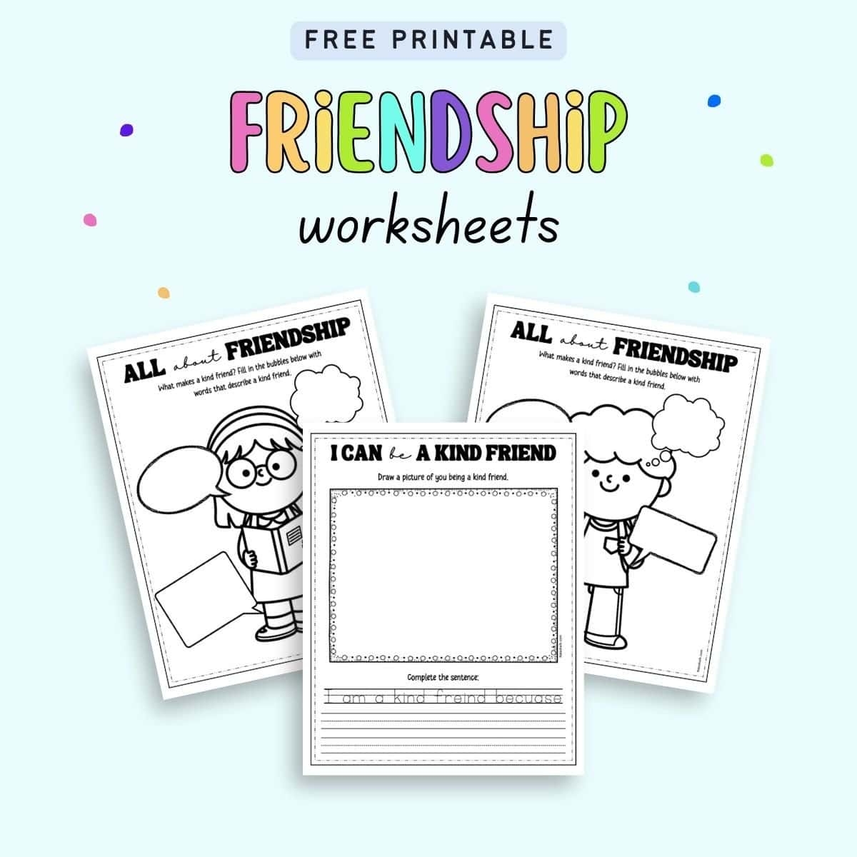 Free Printable Friendship Worksheets For Kindergarten