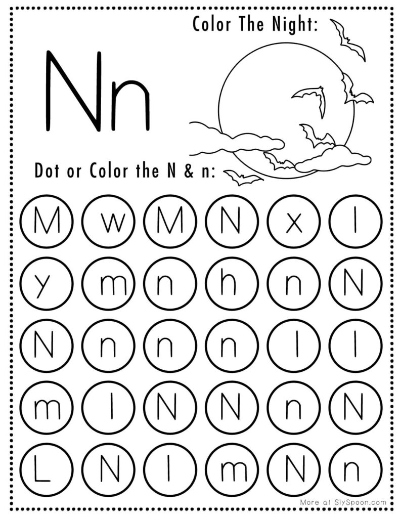 Printable Letter N Worksheets