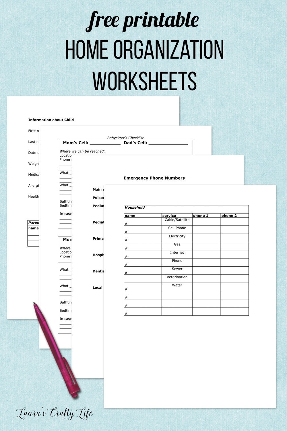 Home Worksheets Printables
