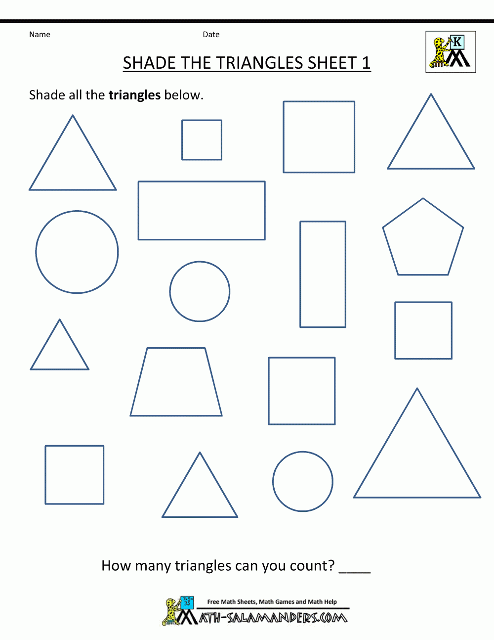 Preschool Free Printable Worksheets Shapes
