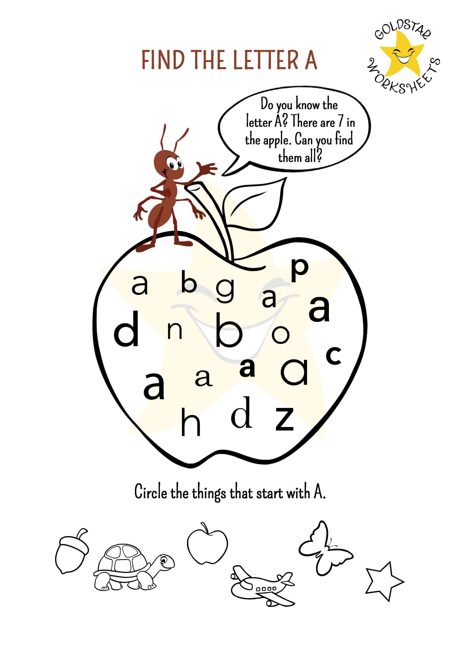 Free Printable Letter A Worksheet