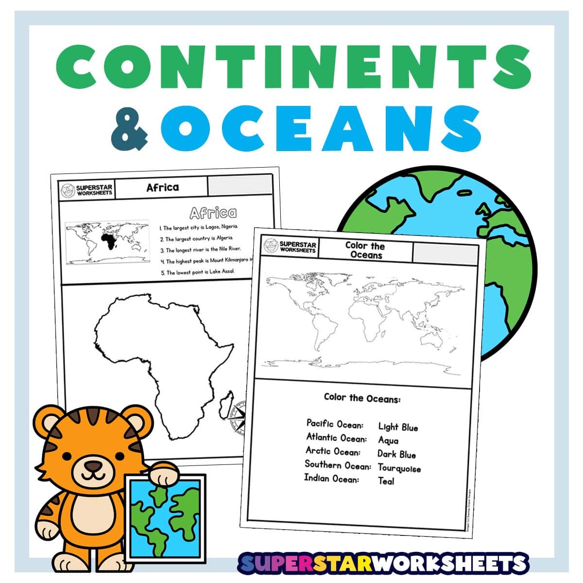 Geography Worksheets Superstar Worksheets