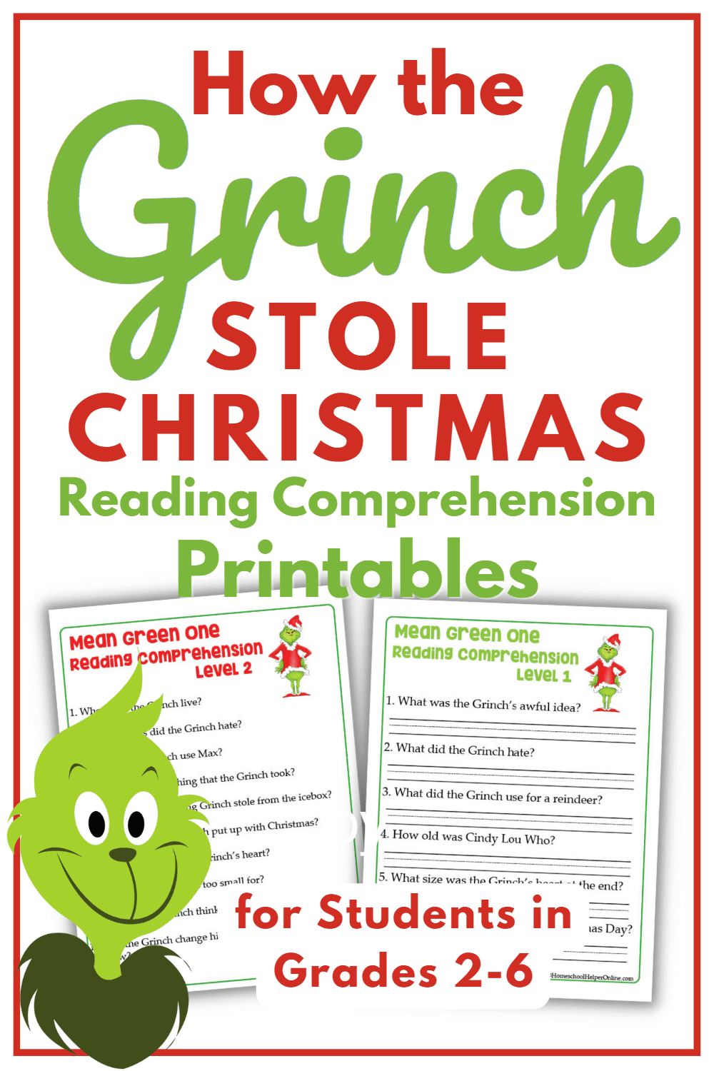 Free Printable Grinch Worksheets