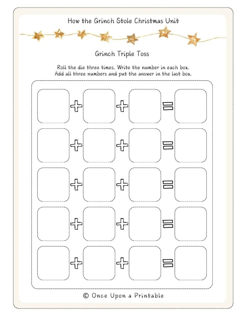 How The Grinch Stole Christmas Worksheets Free Printables Once Upon A Printable