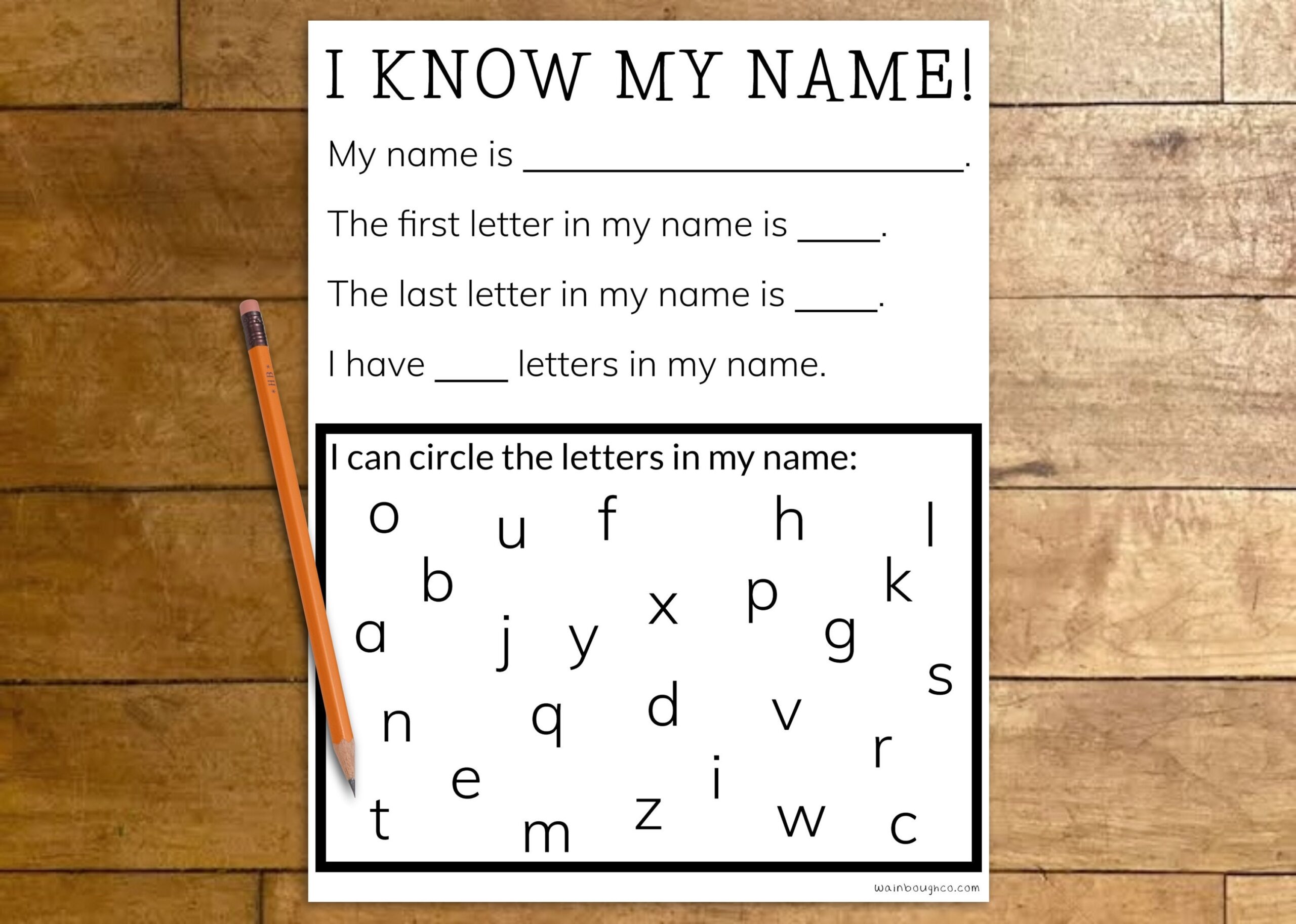 Printable My Name Is Worksheets