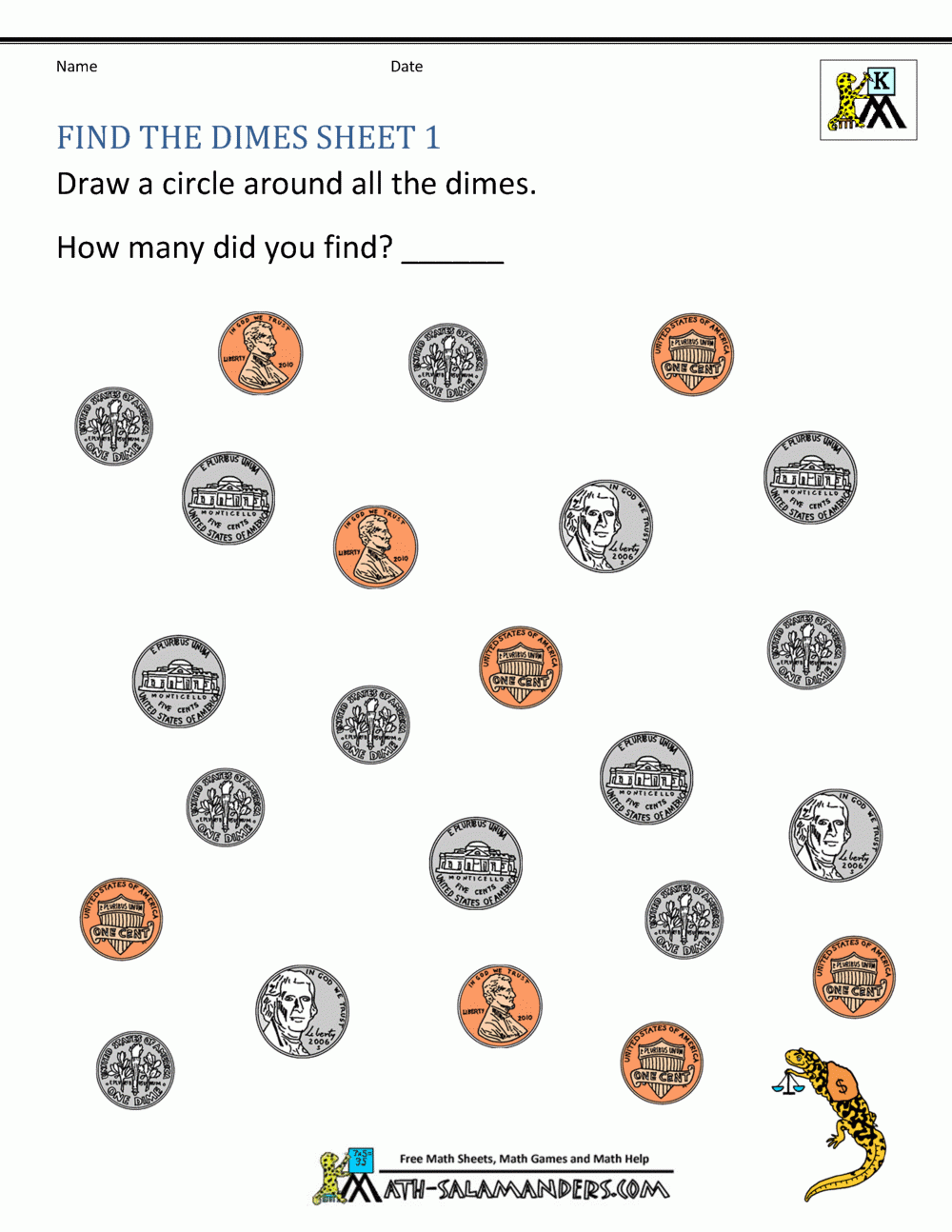 Kindergarten Money Worksheets 1st Grade Worksheets Library