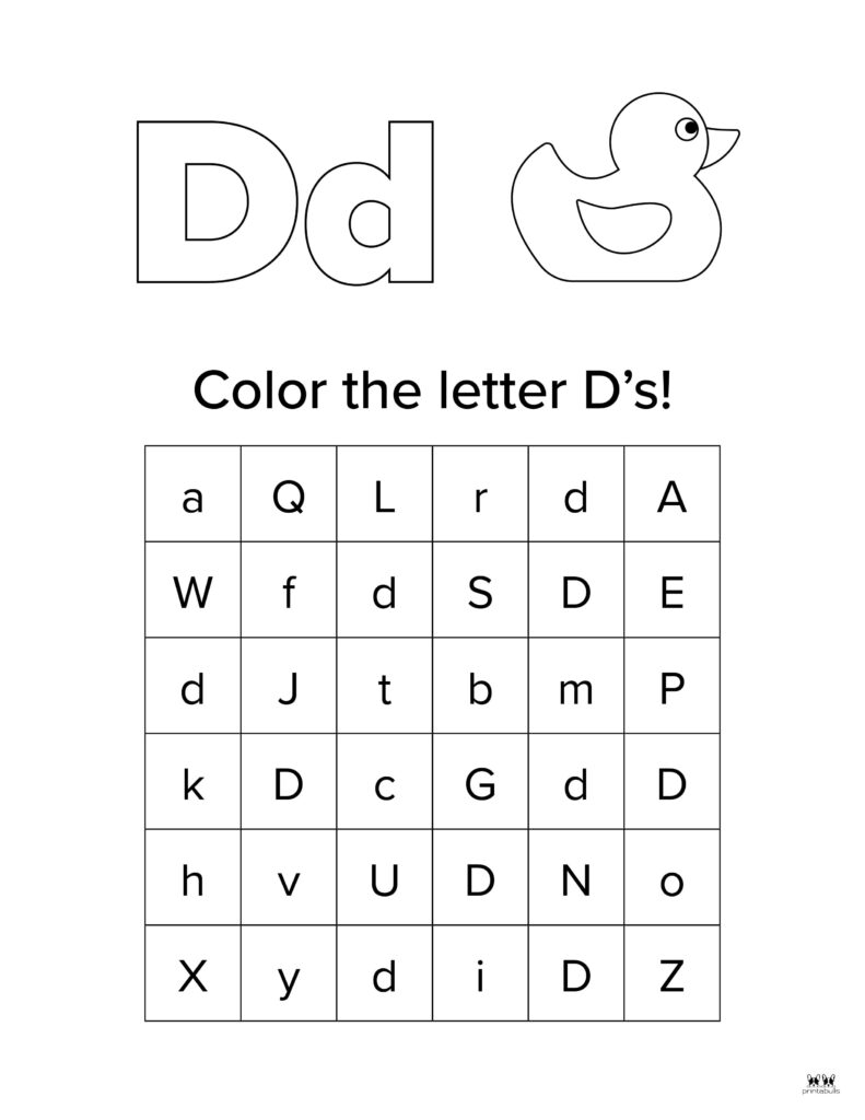 Letter D Worksheets 50 FREE Printables Printabulls