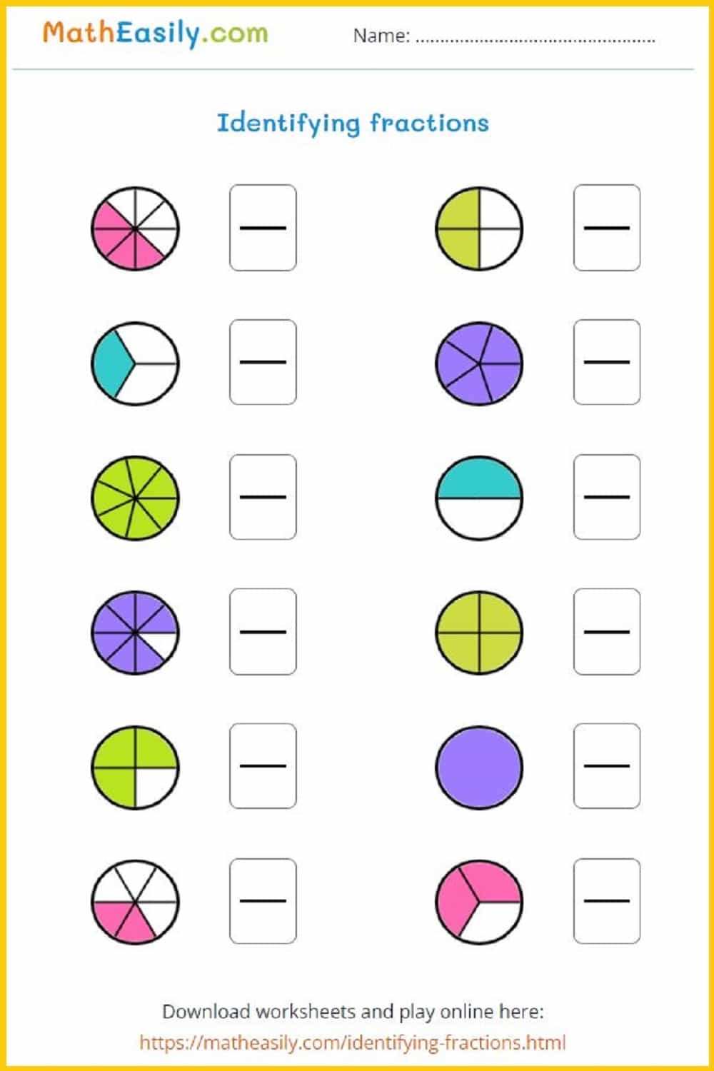 Free Printable Fraction Worksheets For Grade 3