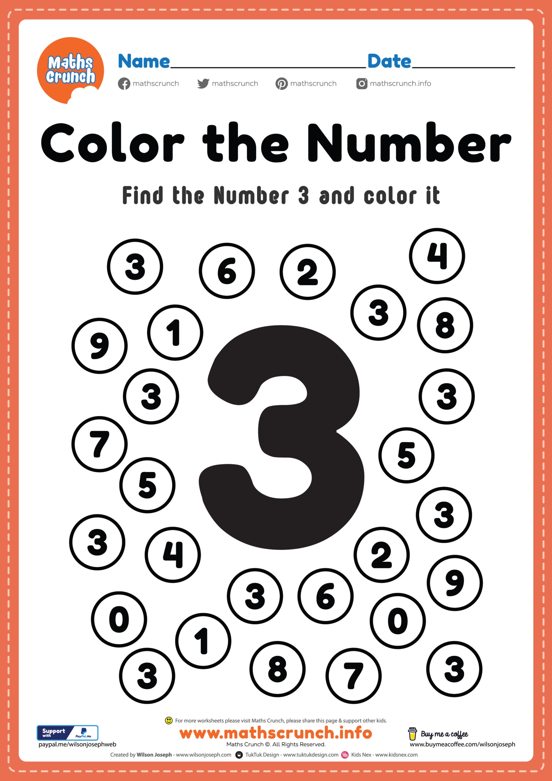 Number 3 Printable Worksheets