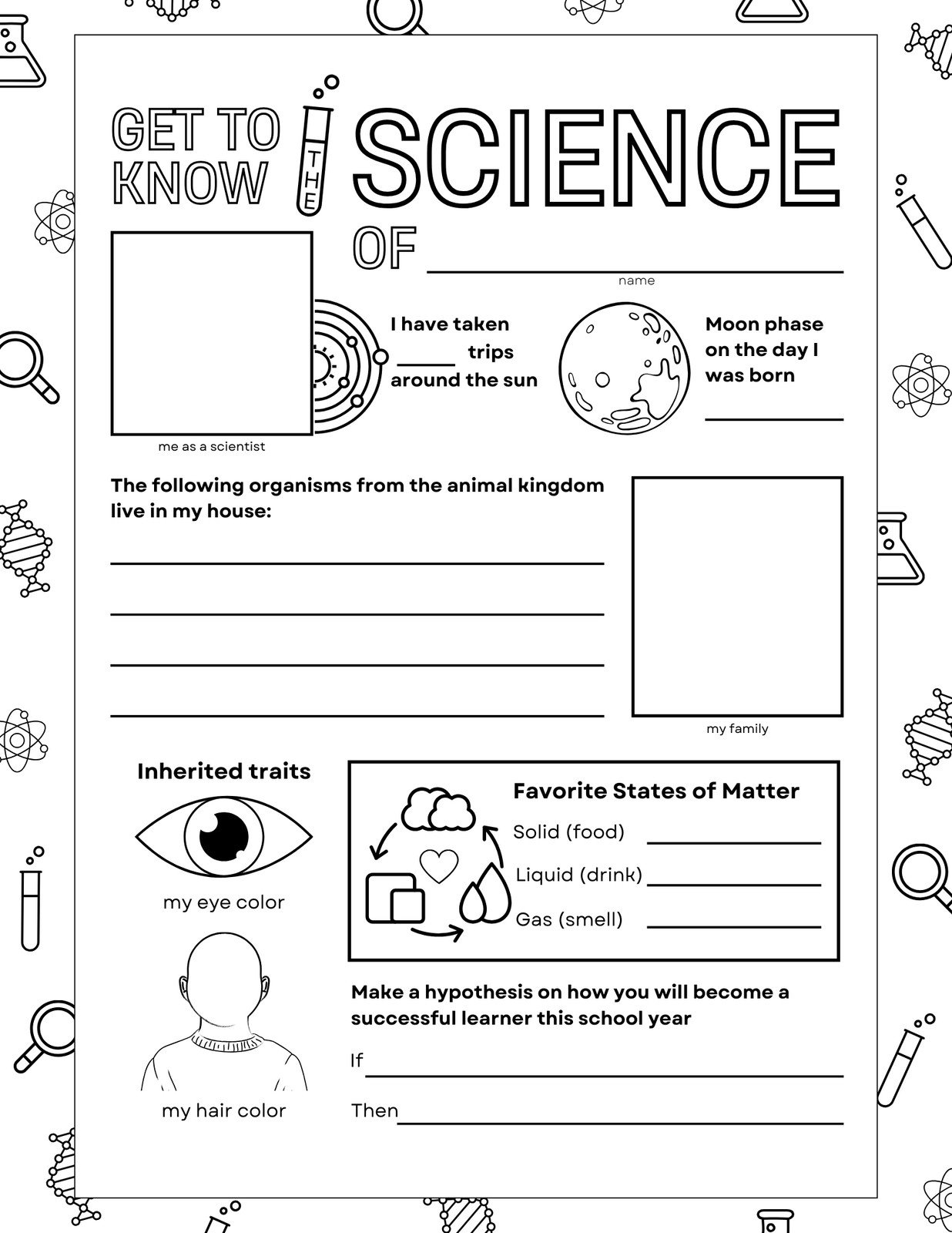 Page 2 Free And Printable All About Me Worksheet Templates Canva