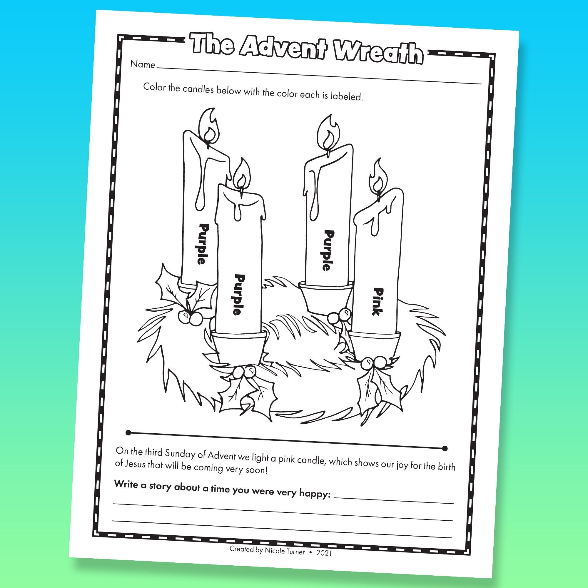 Free Printable The Meaning Of Advent Worksheet