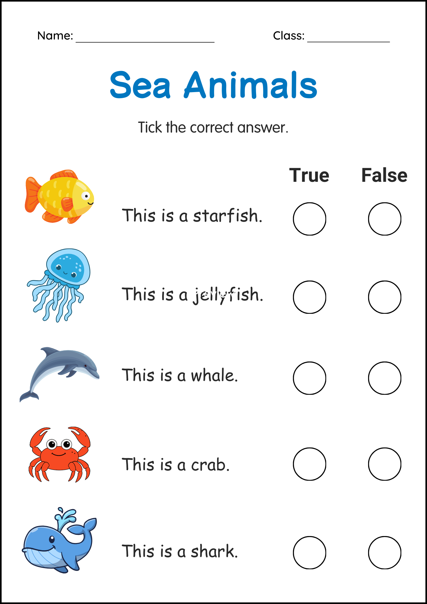Printable Sea Animals Worksheets Under The Sea Activity For Grade 1 2 3 Made By Teachers