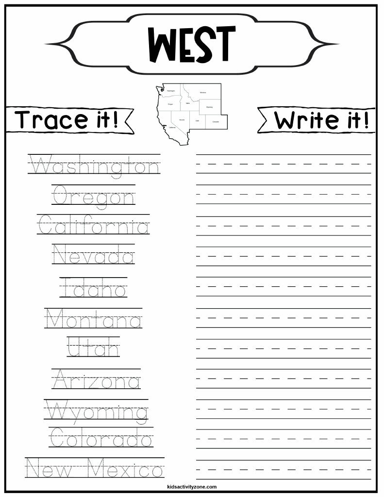 Regions Of The United States Worksheets Kids Activity Zone