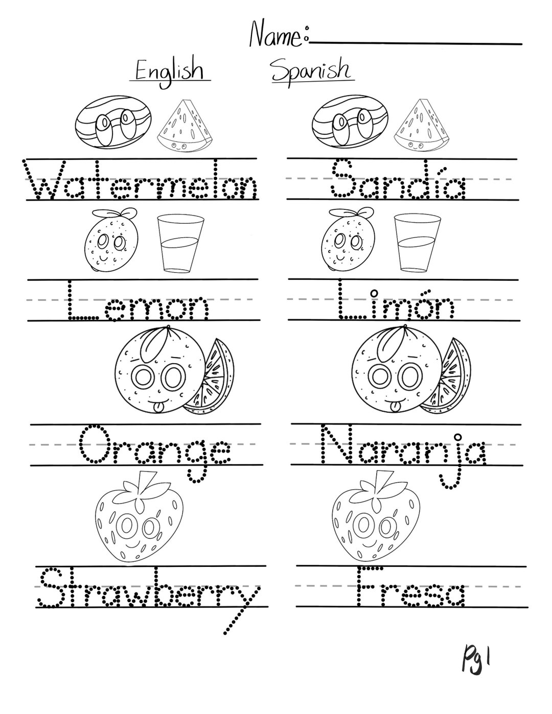 Free Printable Spanish To English Worksheets