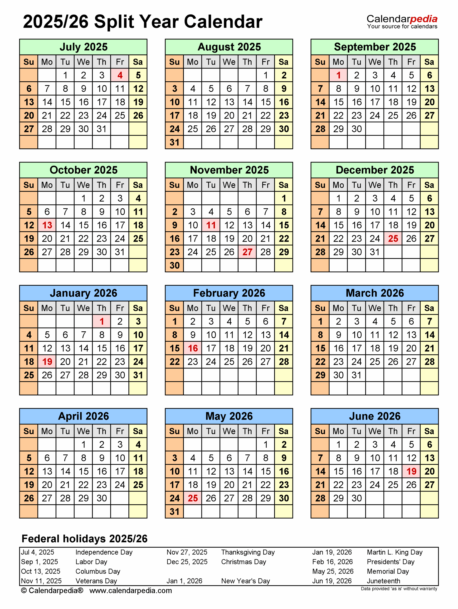 May June July 2026 Calendar Printable