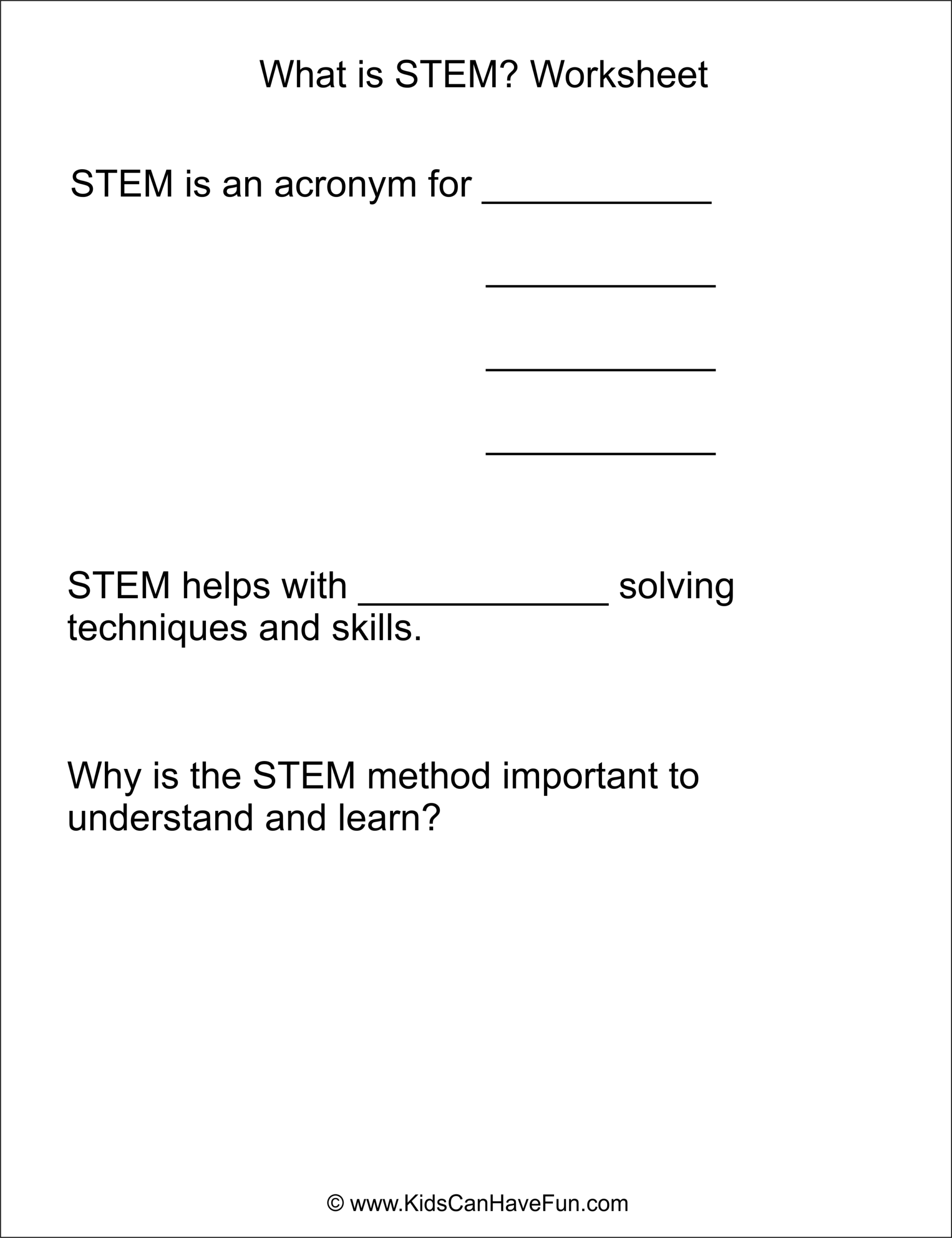 STEM Worksheets And Activities KidsCanHaveFun Blog Play Explore And Learn