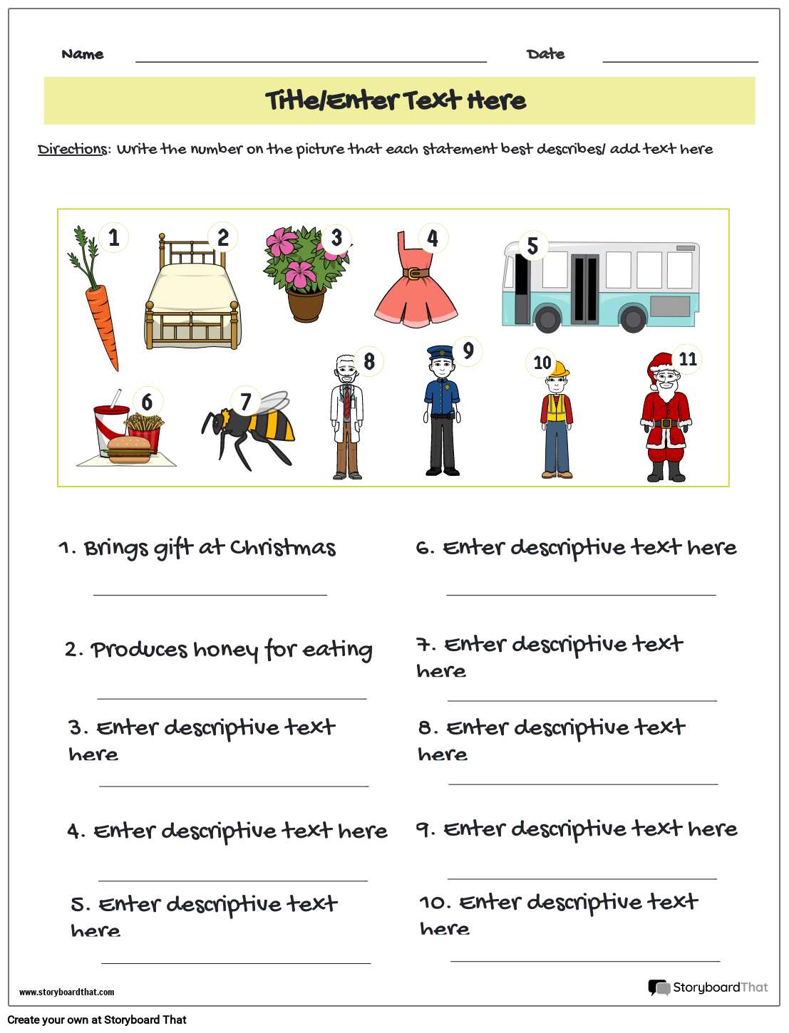 Free Printable Vocabulary Worksheets