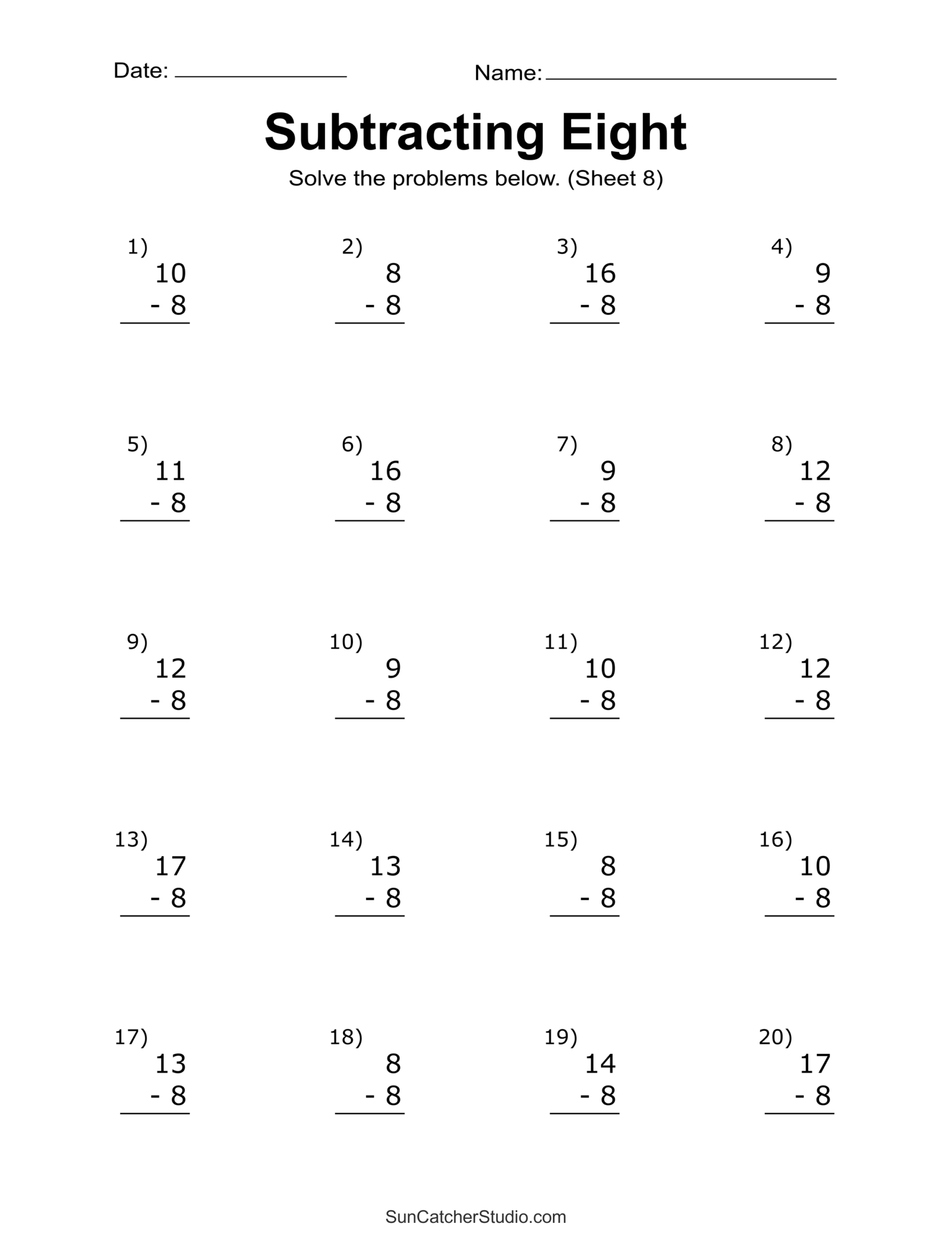 Subtraction Worksheets Free Printable Math Drills Free Printables Monograms Design Tools Patterns DIY Projects