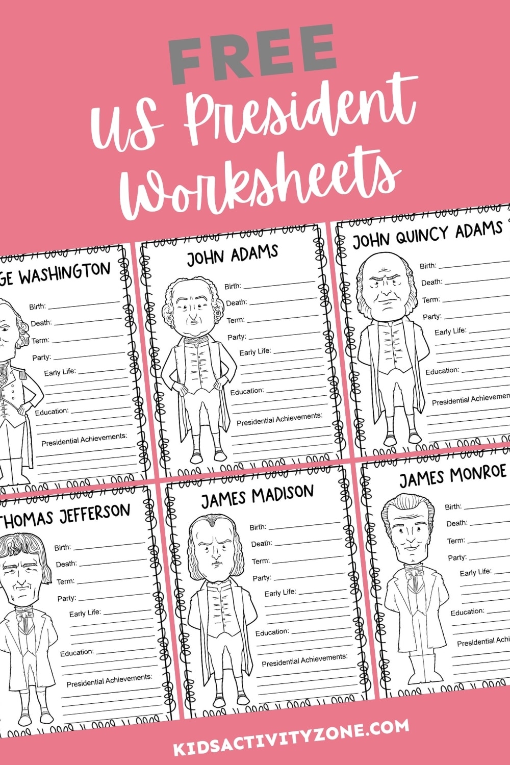 Free Printable President Worksheets