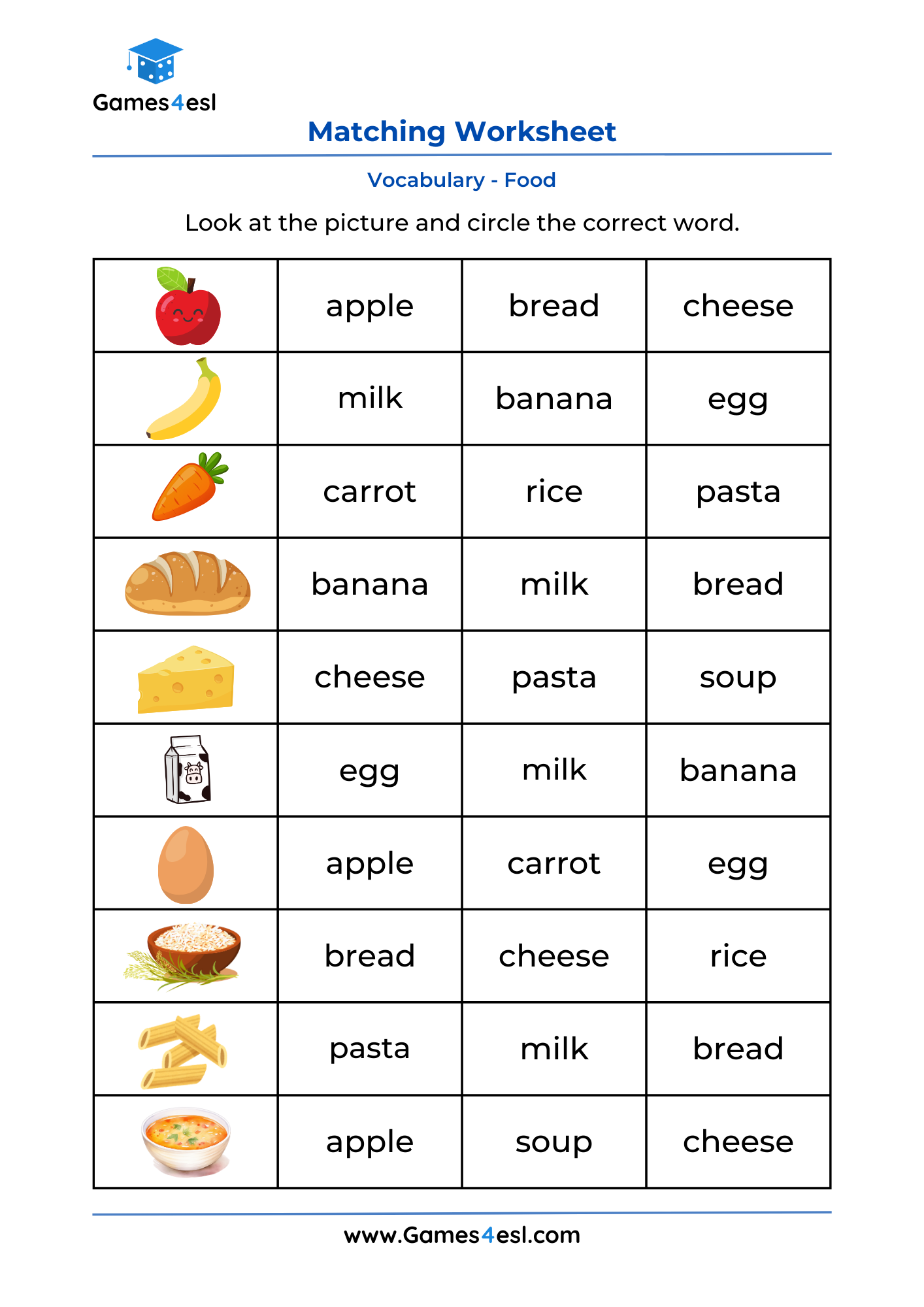 Vocabulary Worksheets For Kids Free Printable Activities For The Classroom Games4esl