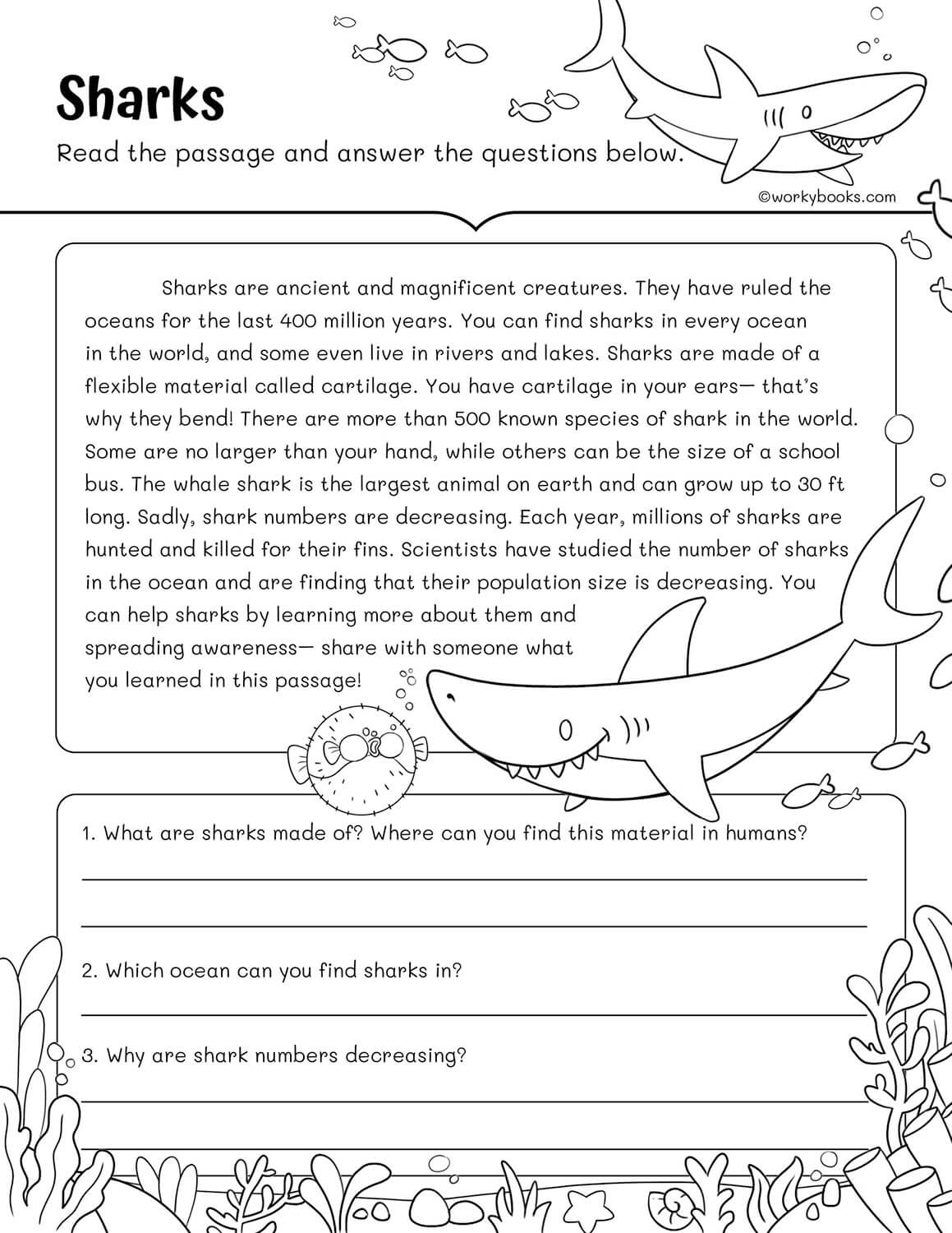 Free Printable Reading Comprehension Worksheets For 3rd Graders
