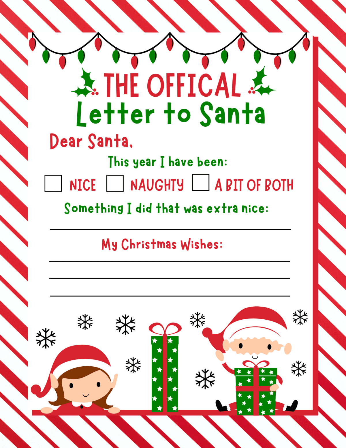 Free Printable Christmas Writing Paper Printable