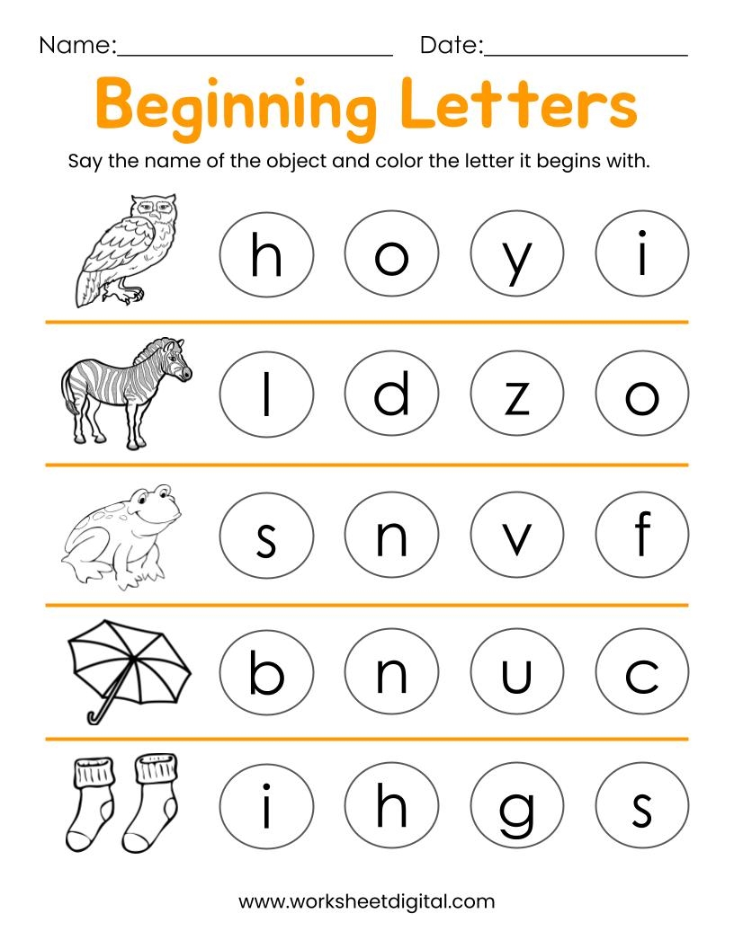 Printable Worksheet Kindergarten