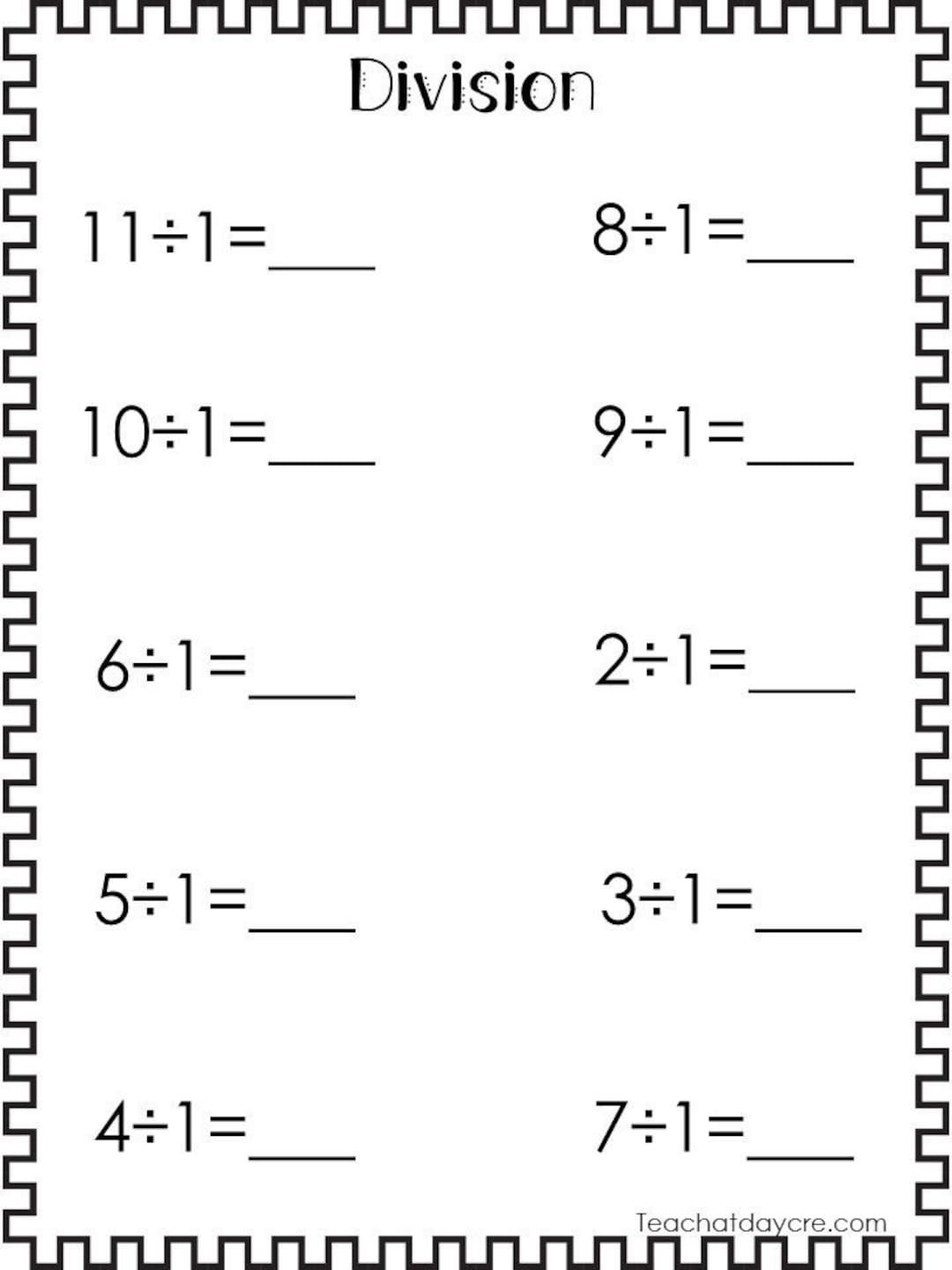 Math Division Worksheets Printable