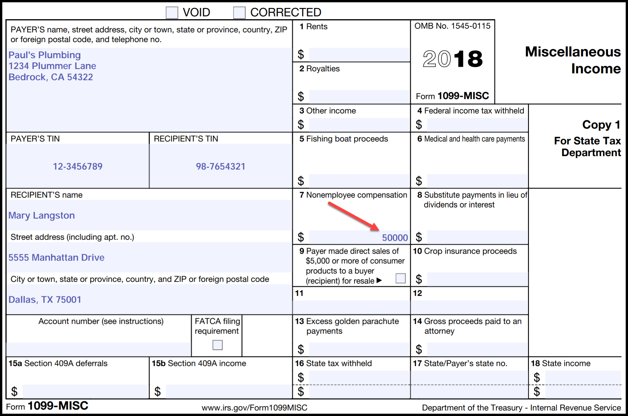 1099 Free Printable Form