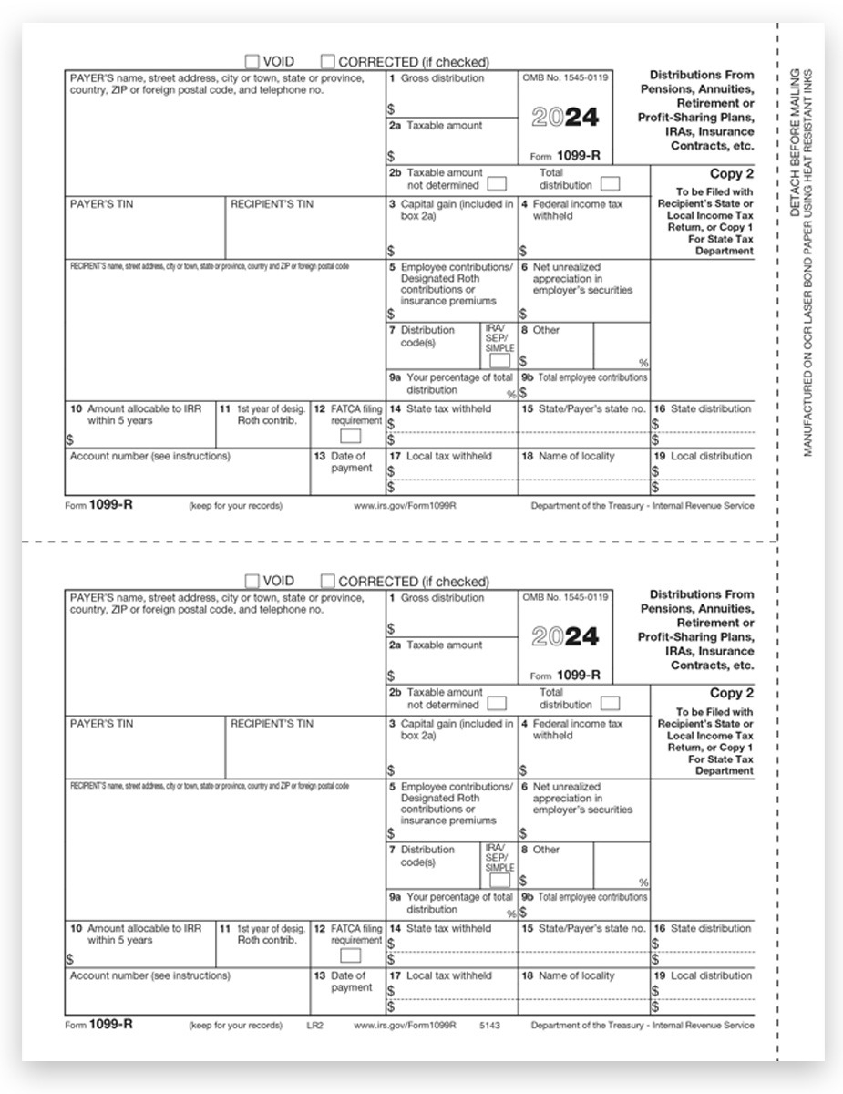 1099R Tax Forms 2024 Copy A For IRS DiscountTaxForms