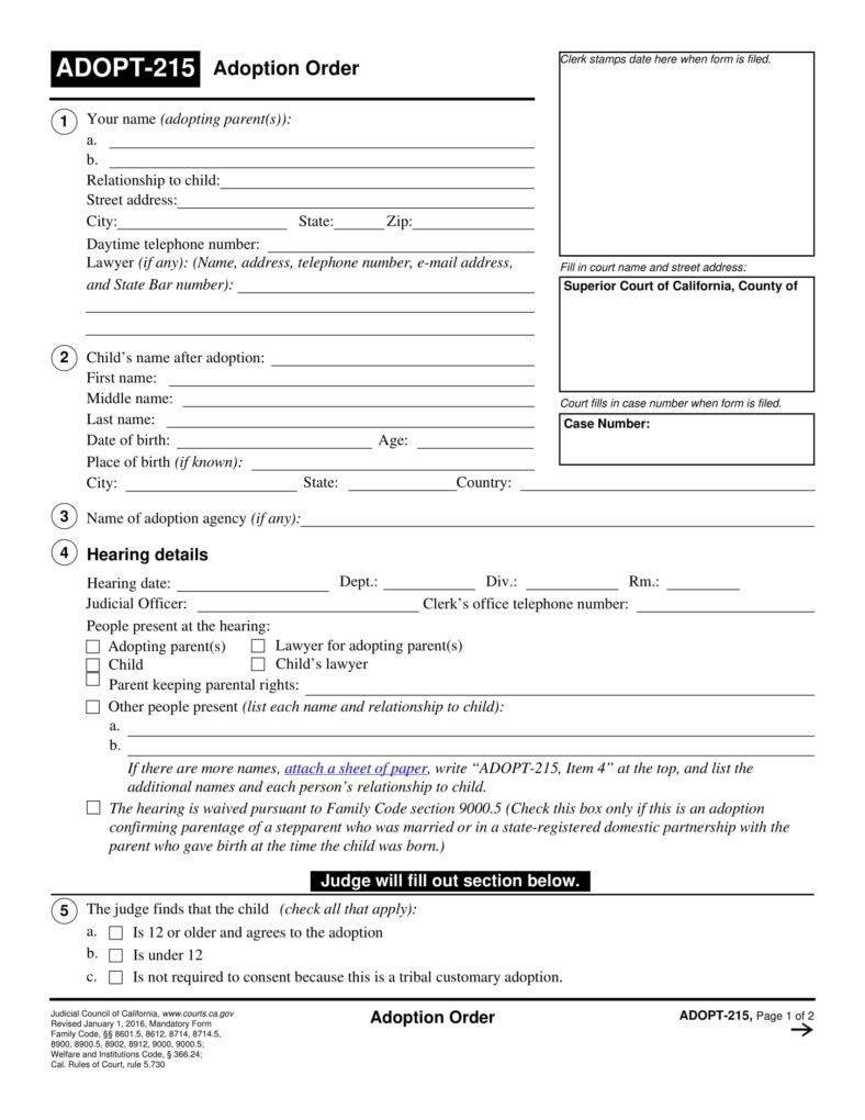 12 Adoption Paper Templates PDF