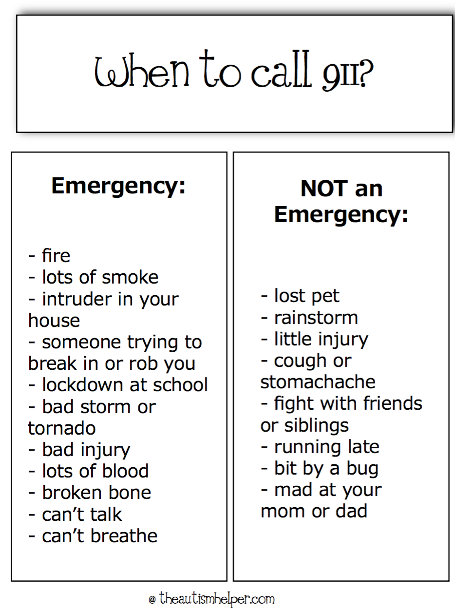 Free Printable 911 Worksheets