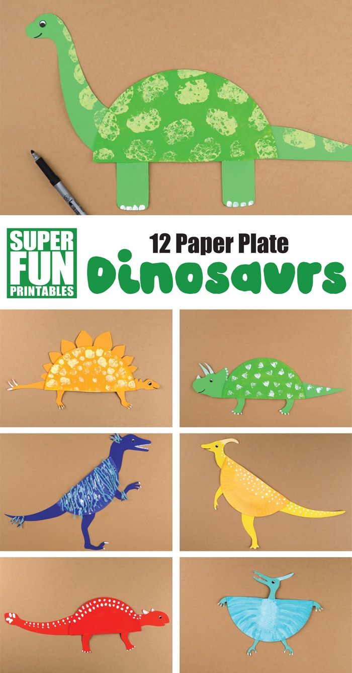 Printable Dinosaur Paper Plate Craft Template