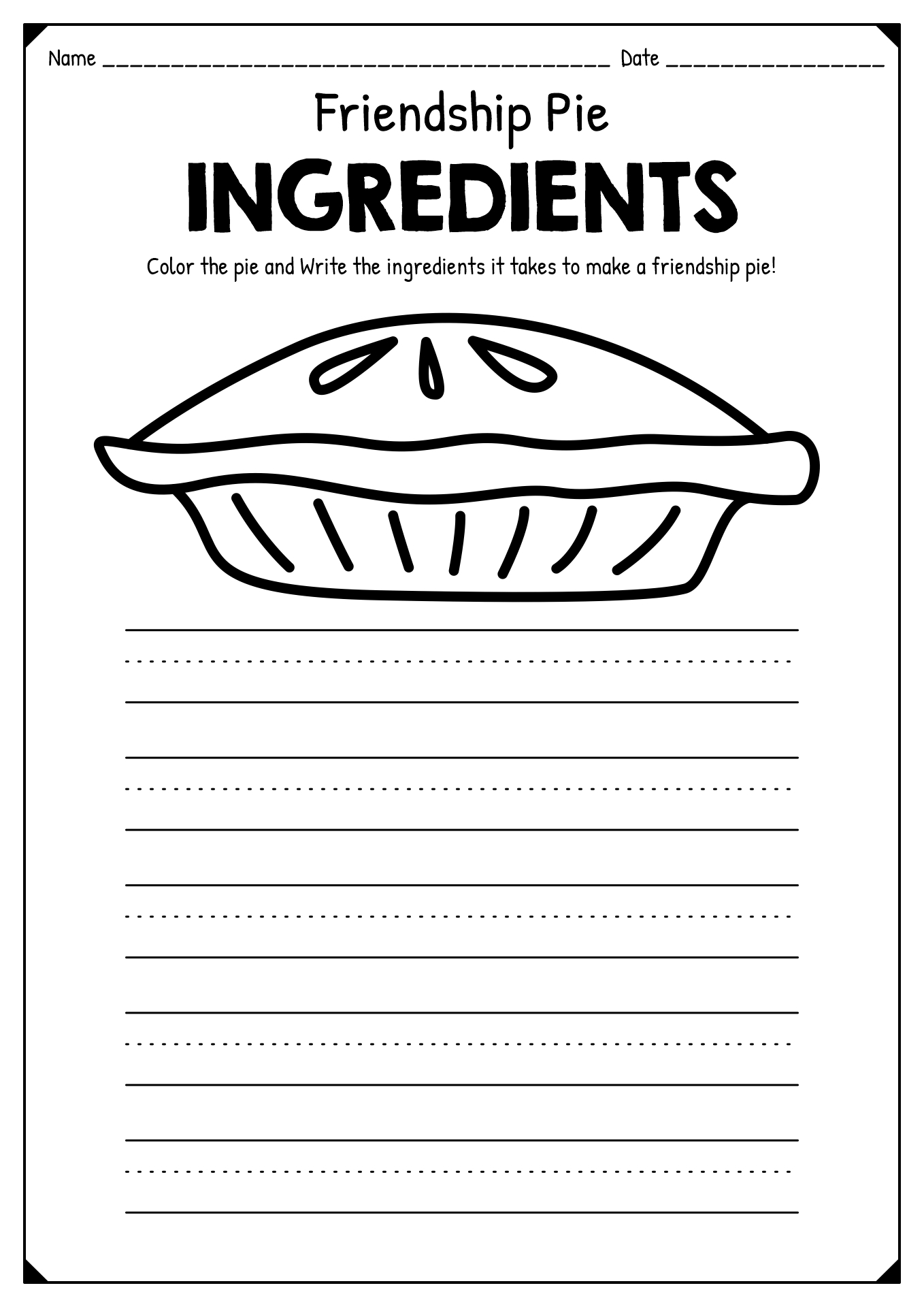 Free Printable Friendship Worksheets Pdf