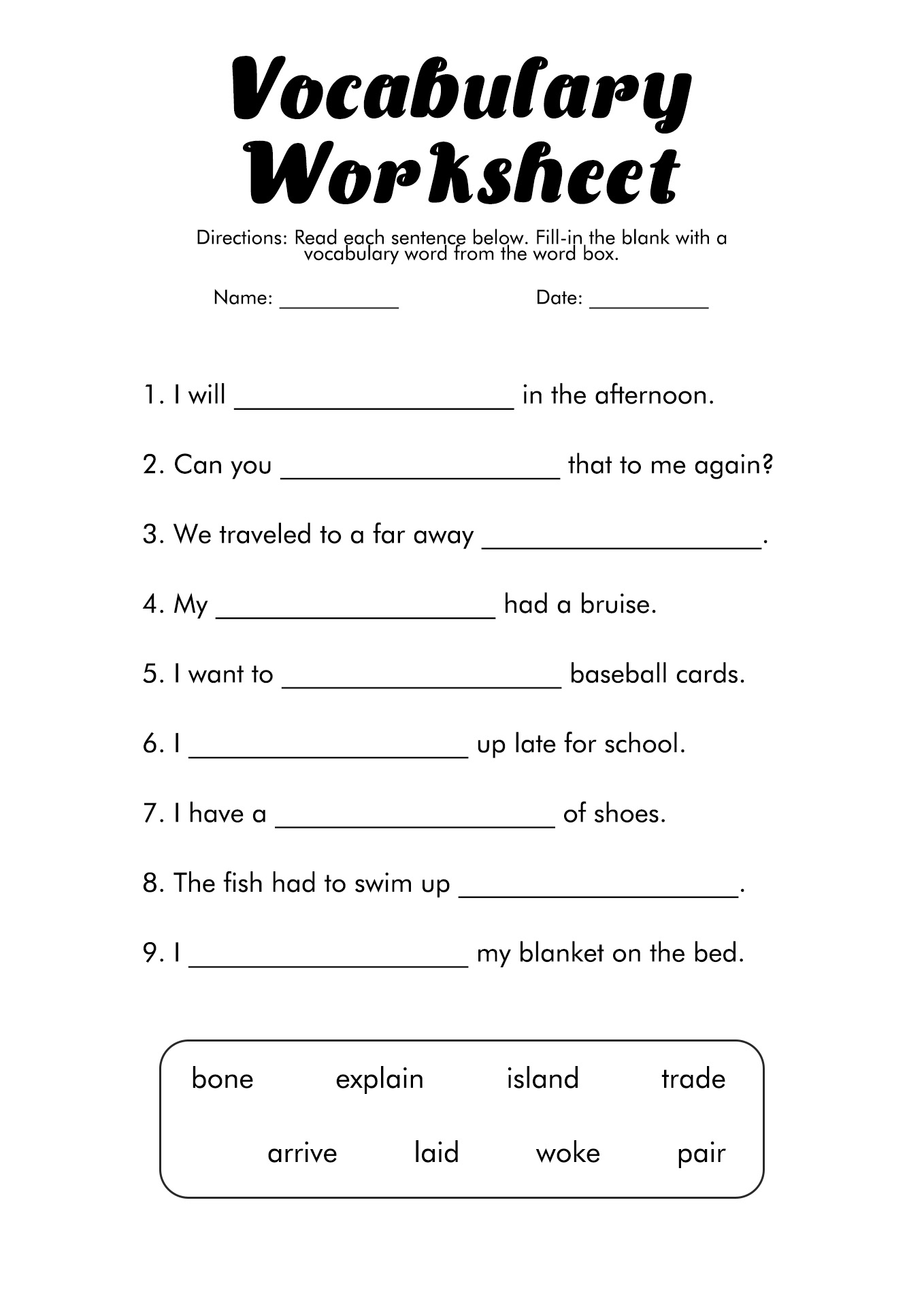 7th Grade Printable Worksheets