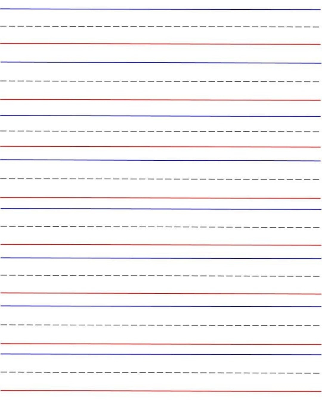 2 Printable Lined Handwriting Paper Red Bottom Blue Top Writing Practice Worksheet Pages Printable Digital Download Etsy