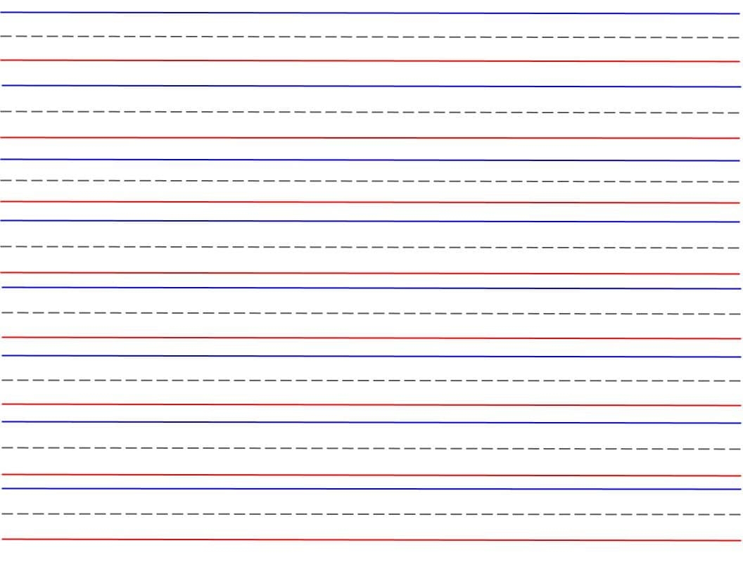 2 Printable Lined Handwriting Paper Red Bottom Blue Top Writing Practice Worksheet Pages Printable Digital Download Etsy
